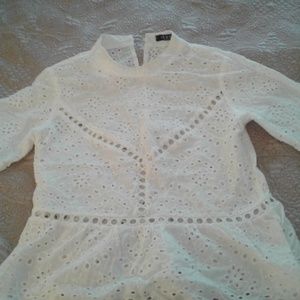 White eyelet top
